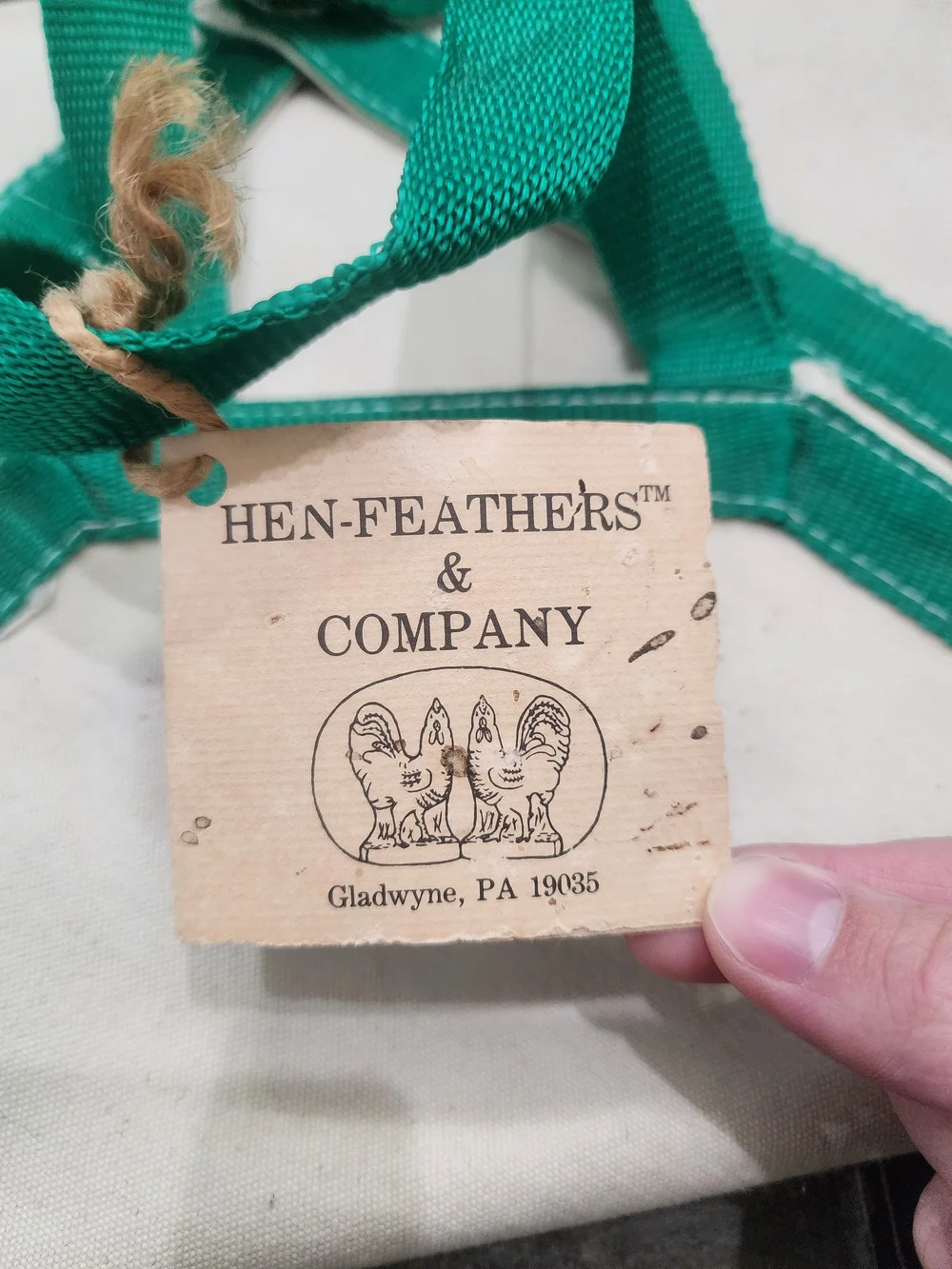Vintage Hen-Feathers & Co. Garden Gatherer Canvas Vegetable Carrying Tote Bag